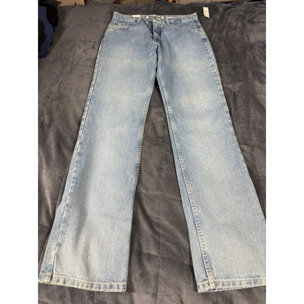 Anchor Blue Mens Light Wash Straight Leg Denim Jeans 41704 Size 9/10 L 30x32